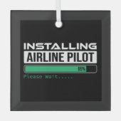 Airline PIlot Loading Funny Pilot Student Ornament Aus Glas (Vorderseite)