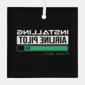 Airline PIlot Loading Funny Pilot Student Ornament Aus Glas (Rückseite)