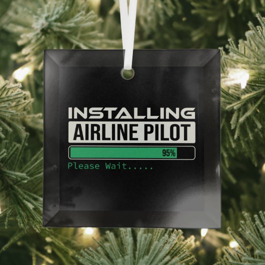 Airline PIlot Loading Funny Pilot Student Ornament Aus Glas (Insitu)