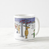 Airline Sleigh Security Cartoon Weihnachten Kaffeetasse (VorderseiteRechts)