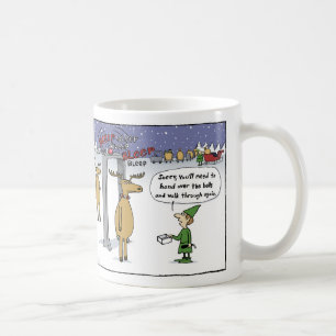 Airline Sleigh Security Cartoon Weihnachten Kaffeetasse