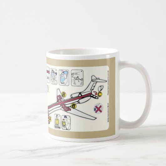 Airline Tan Emergency Safety Card Tasse (Rechts)