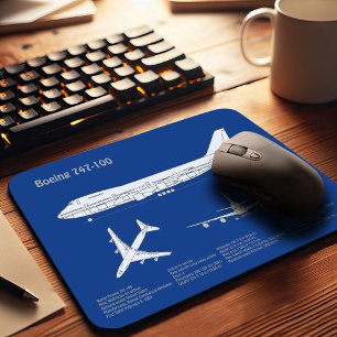 Airliner 747 - Flugzeugkonzept Zeichn Plan ABD Mousepad