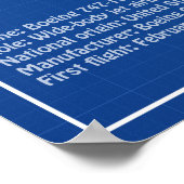 Airliner 747 - Flugzeugkonzept Zeichn Plan ABD Poster (Ecke)