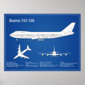 Airliner 747 - Flugzeugkonzept Zeichn Plan ABD Poster (Vorne)
