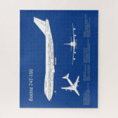 Airliner 747 - Flugzeugkonzept Zeichn Plan ABD Puzzle (Vertikal)