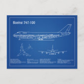 Airliner 747 - Flugzeugkonzept Zeichnend Pläne AD Postkarte (Vorderseite)
