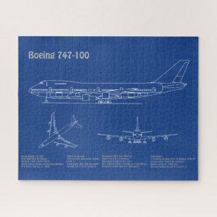 Airliner 747 - Flugzeugkonzept Zeichnend Pläne AD Puzzle