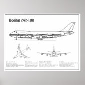Airliner 747 - Flugzeugkonzept Zeichnend Pläne BD Poster (Vorne)