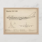 Airliner 747 - Flugzeugkonzept Zeichnend Pläne SD Postkarte (Vorderseite)
