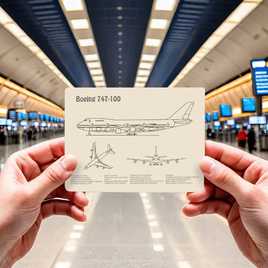 Airliner 747 - Flugzeugkonzept Zeichnend Pläne SD Postkarte