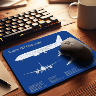 Airliner 787 - Flugzeugkonzept Zeichn Plan ABD Mousepad