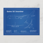 Airliner 787 - Flugzeugkonzept Zeichnend Pläne AD Postkarte (Vorderseite)