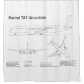 Airliner 787 - Flugzeugkonzept Zeichnend Pläne BD Duschvorhang (Vorderseite)
