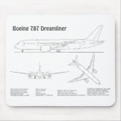 Airliner 787 - Flugzeugkonzept Zeichnend Pläne BD Mousepad (Vorne)
