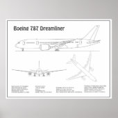 Airliner 787 - Flugzeugkonzept Zeichnend Pläne BD Poster (Vorne)