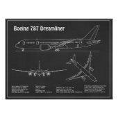 Airliner 787 - Flugzeugkonzept Zeichnend Pläne PD Fotodruck (Vorne)