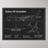 Airliner 787 - Flugzeugkonzept Zeichnend Pläne PD Poster (Vorne)