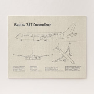 Airliner 787 - Flugzeugkonzept Zeichnend Pläne SD Puzzle