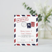 Airmail Celebration Card Save the Date Einladung (Stehend Vorderseite)