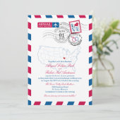 Airmail Missouri Wedding Einladung (Stehend Vorderseite)