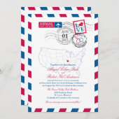 Airmail Missouri Wedding Einladung (Vorne/Hinten)