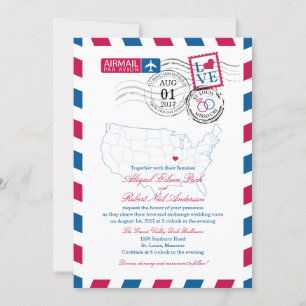 Airmail Missouri Wedding Einladung