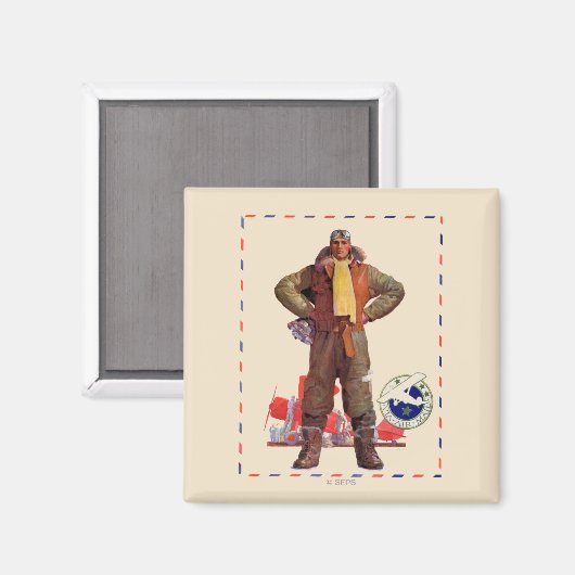 Airmail Pilot Magnet (Vorderseite/Rückseite)