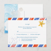 Airmail Seepferd Beach Wedding Menü UAWG Einladungspostkarte (Vorne/Hinten)