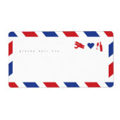 Airmail Sticker Labels - Travel, Love, Celebrate! (Vorne)