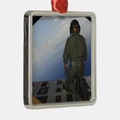Airman beobachtet den Golf von Mexiko Silbernes Ornament (Rechts)