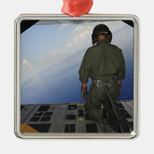 Airman beobachtet den Golf von Mexiko Silbernes Ornament (Vorne)