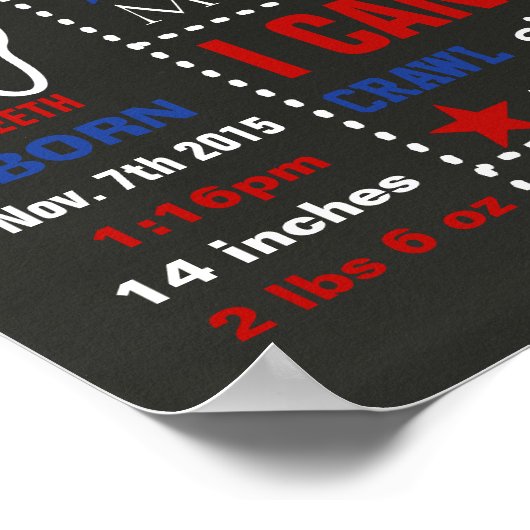 Airplain First Birthday Chalkboard Poster (Ecke)