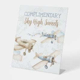 Airplane Aviator Pilot 1st Birthday Sky High Sweet Sockelschild