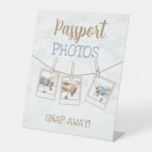 Airplane Aviator Pilot 1st Passport Photo Booth Sockelschild (Vorderseite)