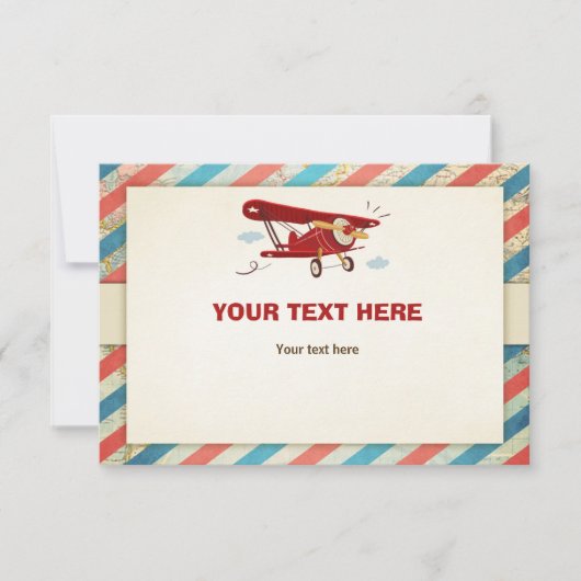 Airplane Baby Showcard Adventure Travel Einladung (Vorderseite)