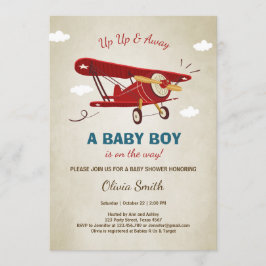 Airplane Baby Shower Einladung Reisen Abenteuer