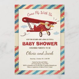 Airplane Baby Shower Einladung Reisen Adventure