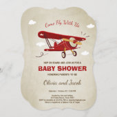 Airplane Baby Shower Einladung Reisen Adventure (Vorne/Hinten)