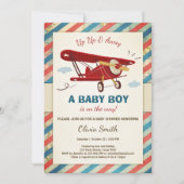 Airplane Baby Shower Einladung Reisen Adventure (Vorderseite)