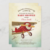 Airplane Baby Shower Einladung Reisen Adventure (Vorne/Hinten)