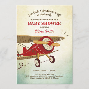 Airplane Baby Shower Einladung Reisen Adventure