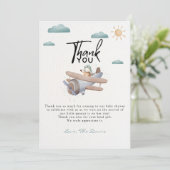 Airplane Babydusche Dankeskarte (Stehend Vorderseite)