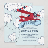 Airplane Babydusche Einladung (Vorne/Hinten)