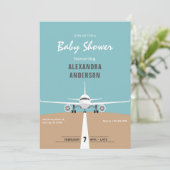 Airplane Babydusche Einladung (Stehend Vorderseite)
