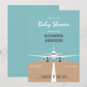Airplane Babydusche Einladung (Vorne/Hinten)
