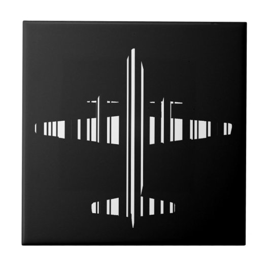 AIRPLANE BAR CODE Jetstream Barcode Muster Design Fliese (Vorderseite)