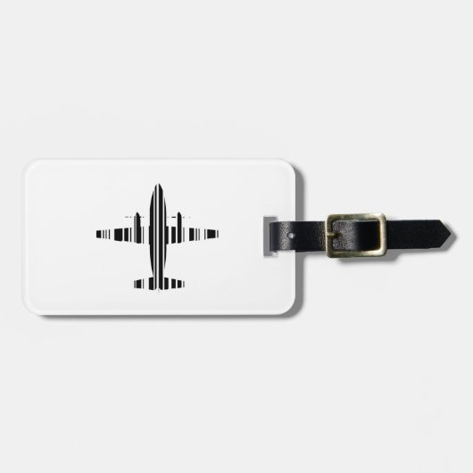 AIRPLANE BAR CODE Jetstream Barcode Muster Design Gepäckanhänger (Vorderseite horizontal)