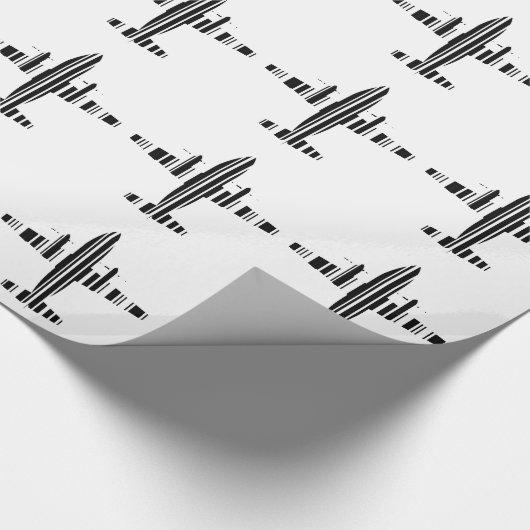 AIRPLANE BAR CODE Jetstream Barcode Muster Design Geschenkpapier (Ecke)