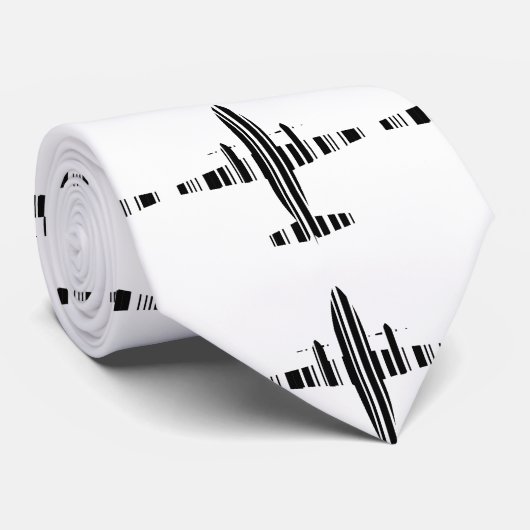 AIRPLANE BAR CODE Jetstream Barcode Muster Design Krawatte (Gerollt)